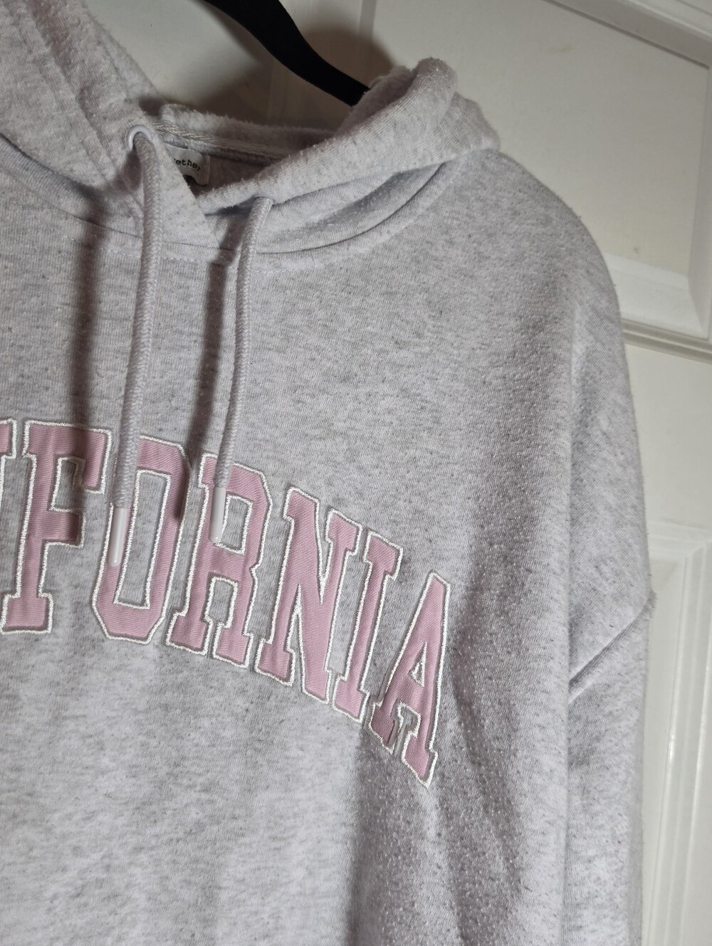 Better Together Gray Hoodie with Pink "CALIFORNIA" Graphic L Has Wash Wear - Picture 2 of 4